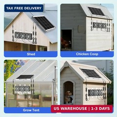 Solar Chicken Coop Fan 3 Kit, 25W Solar Powered Greenhouse Fan Outdoor Waterproo