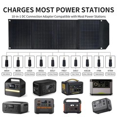 VLAIAN 60W Portable Foldable Solar Panel USB-A USB-C IP67 Waterproof