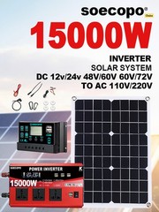 15000W Solar Power Kit with Accessories | 500W Panel + Controller + Inverter