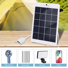 10W 5V Portable Mono Solar Panel Kit For Hiking Phone Charger Battery USB Port