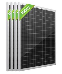 PFCTART Monocrystalline Solar Panel 4 Pack 100W 400W PV Power RV Home Off Grid