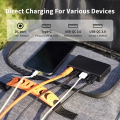 MHPOWOS 120W Portable Solar Panel Charger Foldable for Anker Solix C300 C200