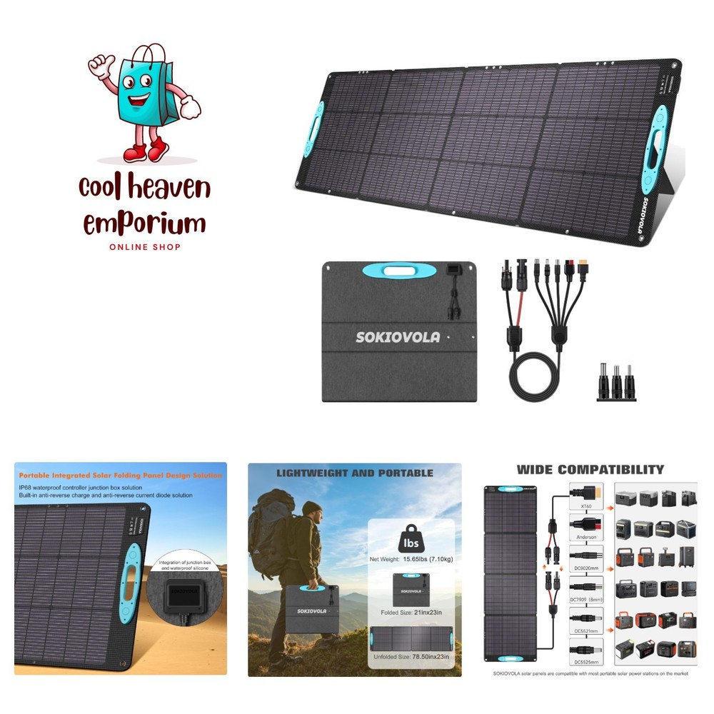 Waterproof 200W Foldable Solar Panel for Camping and RV Power Solutions