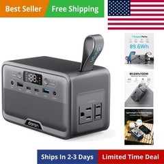Portable Power Station 89.6Wh LiFePO4 Battery 100W200W Peak Solar Power Bank,…