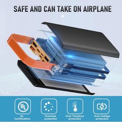 Versatile 27000mAh Power Bank with Built-in LED Light for Camping & Travel