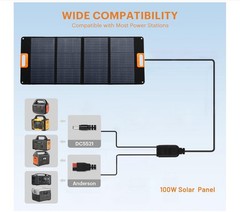 100W Foldable Solar Charger Panel Solar Generator Panel for Outdoor Camping