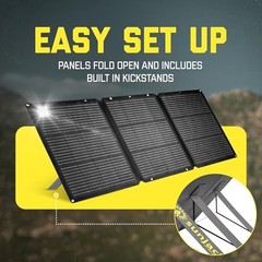 120W Foldable Portable Solar Panel Charger with Kickstands, MC4/PD60 120 Watt