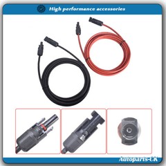 1Pair Solar Panel Extension Cable Wire Connector 12AWG 10ft Black + Red New