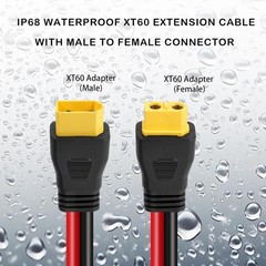 10AWG XT60 Extension Cable 30FT, XT60 Cable with Male to Female Connector for Po