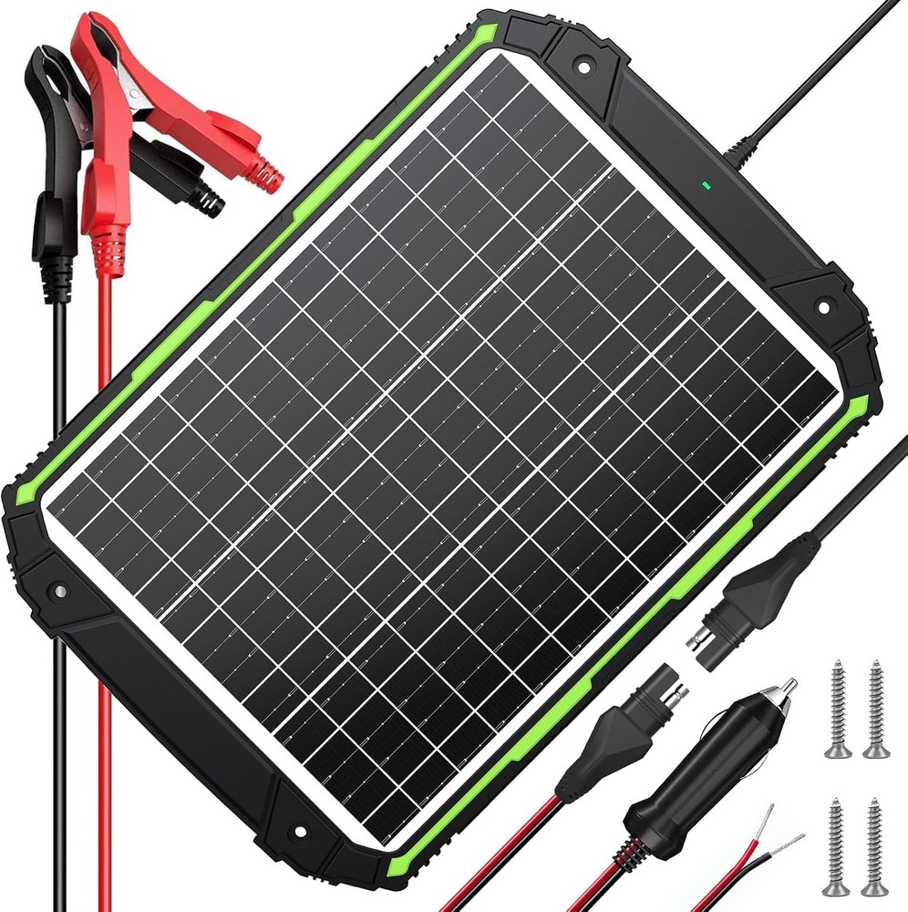 25W 12V Solar Powered Battery Charger & Maintainer Built-in Smart MPPT Charge