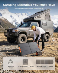 ZOUPW 110 Watt Portable Solar Panel N-Type 16BB for Power Station,Mono Foldable