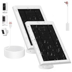 2 Pack 5W Solar Panels for Ring Camera, 10FT Cable, Waterproof & Dustproof Secur