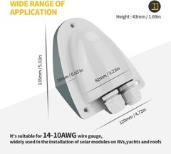 Compact Waterproof Solar Cable Junction Box for RV and Boat Installations