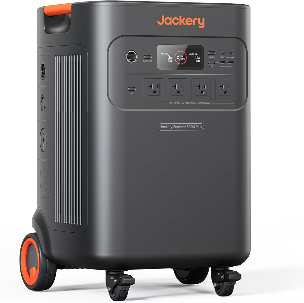 Jackery Solar Generator 5000 plus Portable Power Station, 5040Wh Lifepo4, 7200W