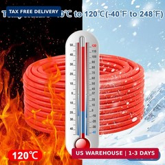 Solar Panel Wire 10 AWG(6mm²) – Solar Extension Cable 100Ft Black & 100Ft Red 10
