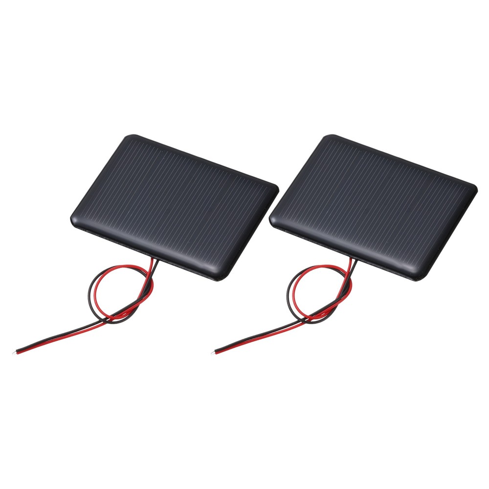 2Pcs 2V 0.24W 120mA Mini Solar Panels with Cable
