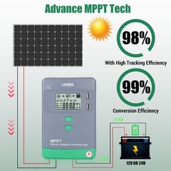 12/24V 10-100A MPPT PWM Solar Panel Regulator Battery Charge Controller Inverter