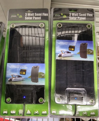 3-watt Semi-flex Monocrystalline Solar Panels & Battery Trickle Chargers 2 Pack