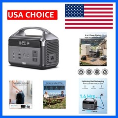 Portable Power Station, 192Wh LiFePO4 Battery Backup Solar Generator with w/2…