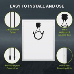 Compact 80W High-Efficiency Solar Panel with MC4 Connectors – Ideal for Outdoors