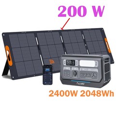 ALLWEI 2400W Solar Portable Power Station Generator Portable Solar Panel 200W