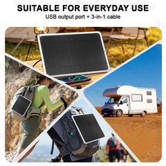 20W Flexible Solar Panel Charger Monocrystalline with USB Output Fast & Charger