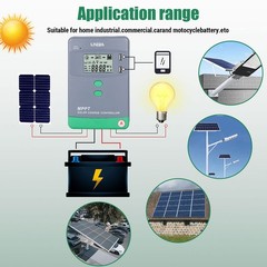 12/24V 10-100A MPPT PWM Solar Panel Regulator Battery Charge Controller Inverter