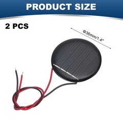 2 Mini 2V 0.07W 35mA Solar Panels for 36mm with 2 Cables