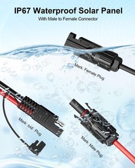 20FT 10AWG Solar Panel Connector SAE Adapter Cable with Fuse & Polarity Reverse