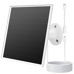 6W Solar Panel for Outdoor Security Camera with Micro USB & USB – C Port, Sol…