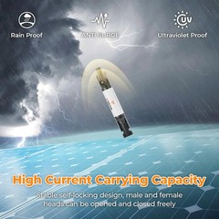15A Solar Panel Fuse Holder 1000V with PV Fuse Inline Connector 15Amp for Solar