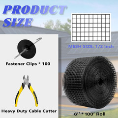 PROLEE 6 Inch X 100FT Solar Panel Bird Guard, Anti-Rust Critter Guard with 100 F