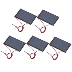 5 Pcs 3V 0.27W 90mA Mini Solar Panels with 2 Cable 62mm x 36mm