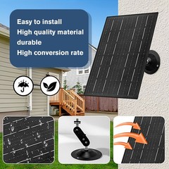 10W Solar Panel for Security Camera Micro USB Solar Charger Waterproof 3m Cable