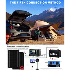 7000W Solar Bundle: 12V24V to 110V/220V Inverter + 2pcs High-Efficiency Solar