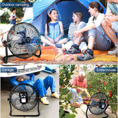 18” Solar Powered Fan with 30W Solar Panel, Portable Solar Operated Outdoor Flo
