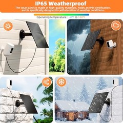 5W Solar Panel for Ring Camera – Compatible with Spotlight Cam 2 Pack