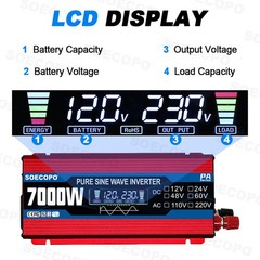 7000W Solar System Kit 100A Controller DC12V to AC110/220V Flexible Panel