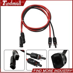 Findmall 5 Feet 10AWG Black + Red Solar Panel Extension Cable Wire Connector