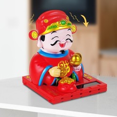Enhance Your Space with a Nodding God of Wealth Statue Using Solar Power