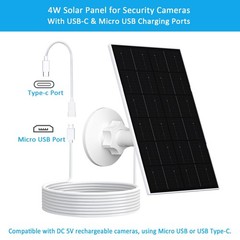 USB Solar Panel for , 4W Solar Charger for Rechargeable Battery , IP66 Waterp…