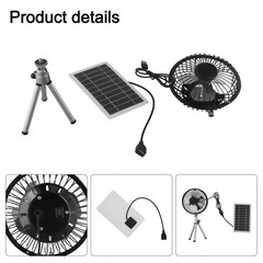Solar Panel Powered Fan 10W Portable USB Fan Compact and Adjustable Stand