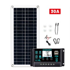 Solar Panel Kit 10A-100A Controller 12-18V Battery Charger Dual USB Caravan