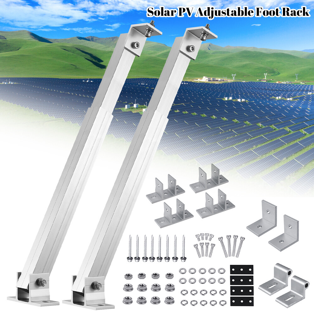 2 Set Adjustable Solar Panel Tilt Mount Brackets Aluminum Alloy Mounting Bracket