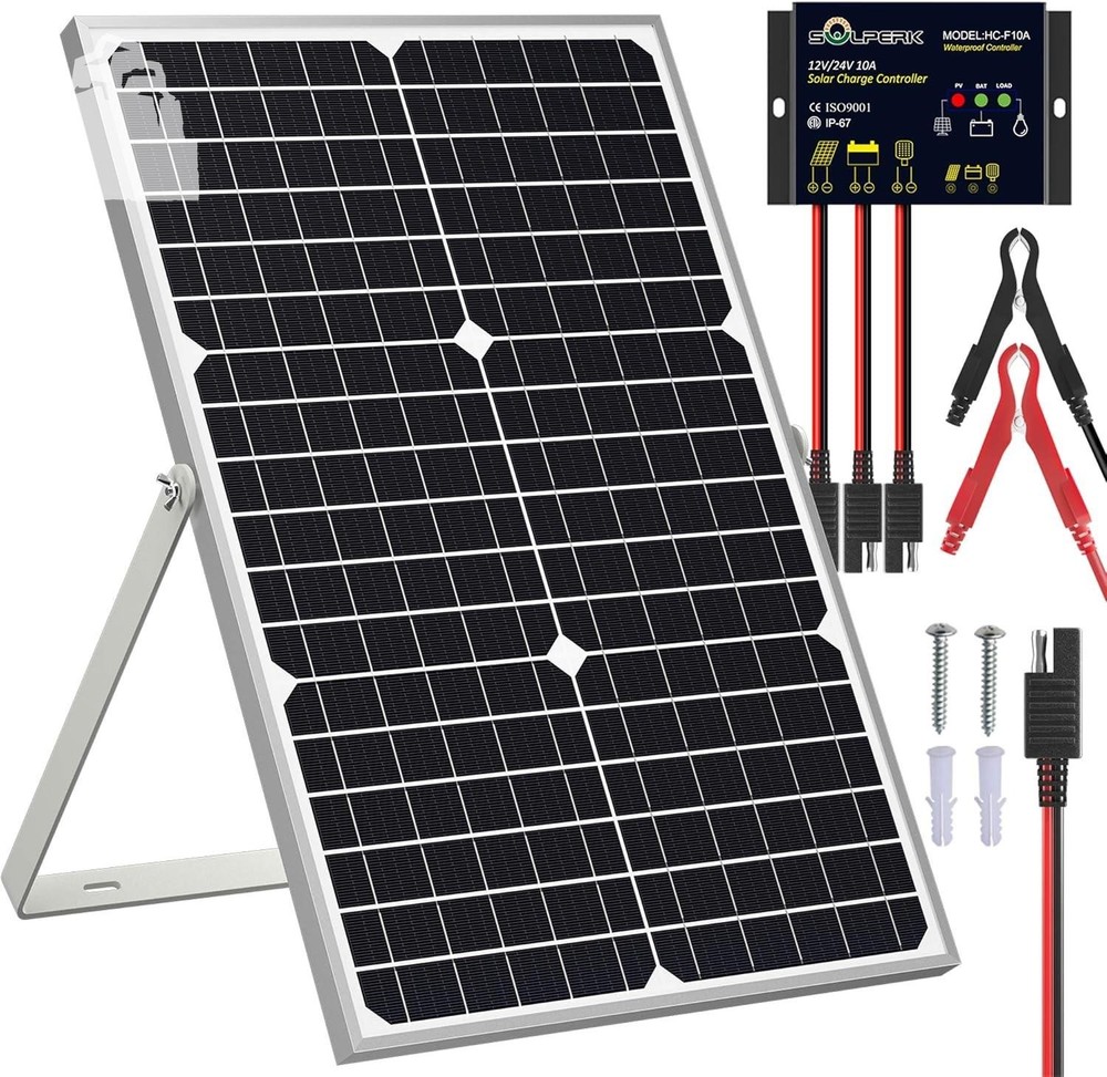 Solar Panel Kit 12V 30W Waterproof Battery Trickle Charger PWM