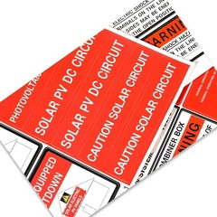 48 Pack PV Solar System Install Label Kit,Photovoltaic Safety Stickers,Nec 2020,
