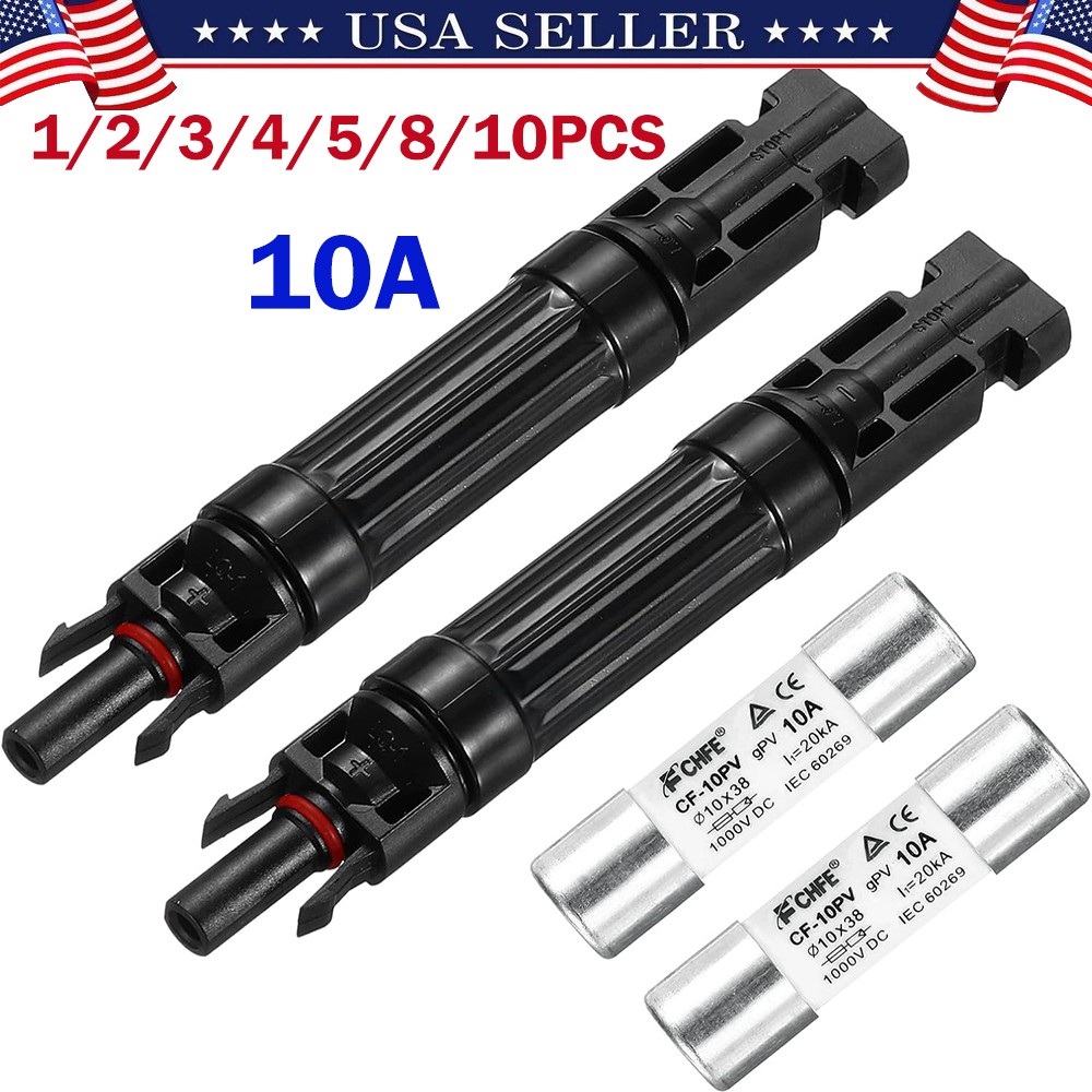 10 PCS Solar Fuse IP67 Waterproof Solar Fuse Connector Solar Fuse Holder Inline