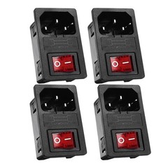 Sleek Design IEC320 C14 Male Power Socket with Fuse Switch Rated at 10A