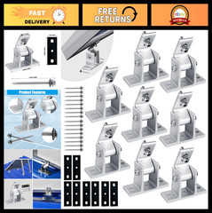 Adjustable Solar Panel Mounting Brackets 8PCS, Tilt 10-60° Roof Kit for 400W 500