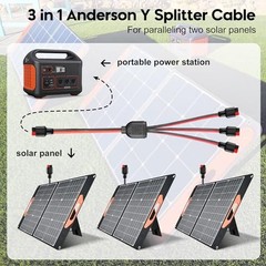 Anderson Y Splitter Cable Solar Panel Connector 1 to Anderson 1 to 3 Y Splitter